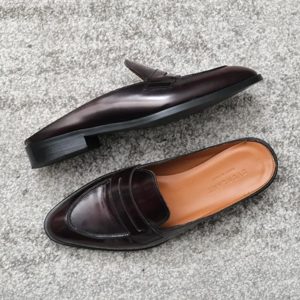 Everlane Burgundy Leather Penny Loafer Mules - Picture 6 of 6